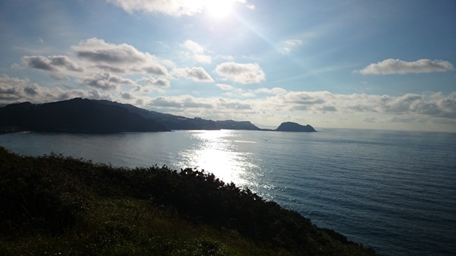 Pogled na morje iz kampa Zarautz (Baskija, Španija)