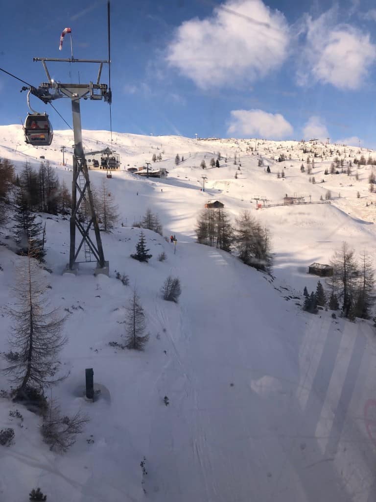 Pogled z gondole (smučanje Sillian, Avstrija)