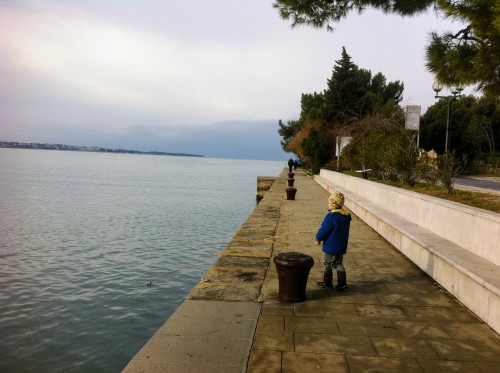 Pot ob morju iz Portoroža v Piran, kolesarjenje z otroki